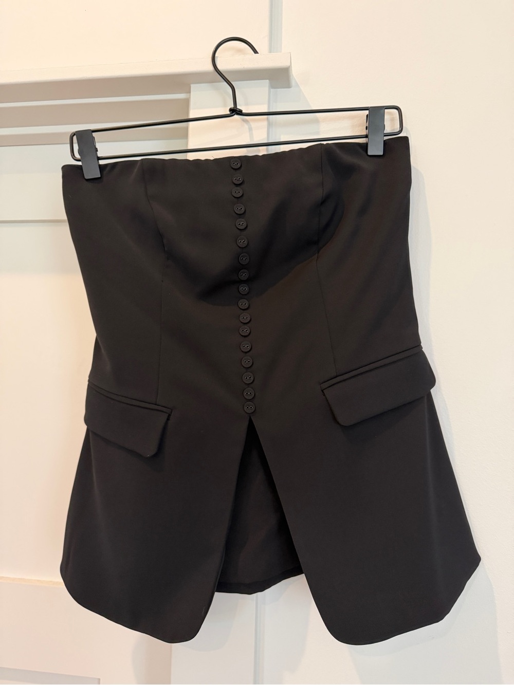 Bar III Black Strapless Corset Top with Zip